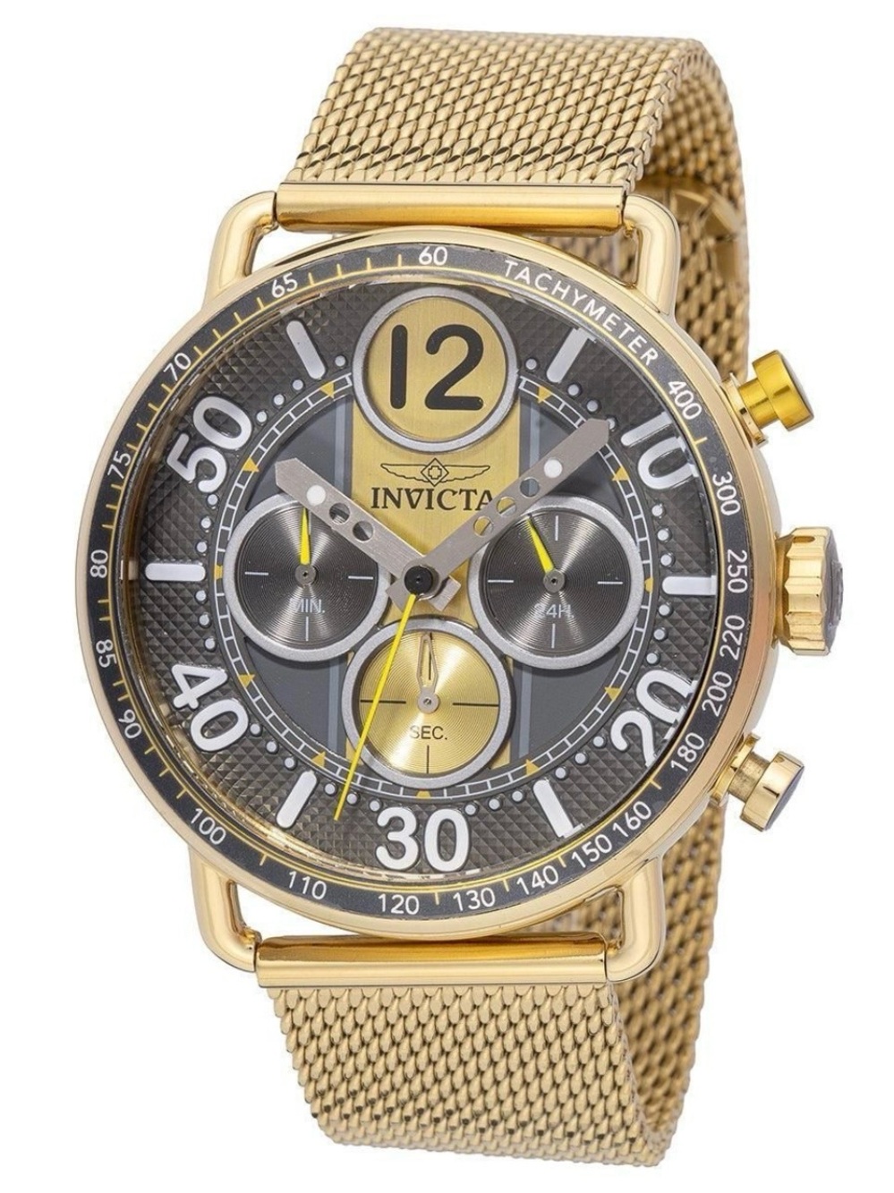 Invicta Speedway Vertexia Men's Watch - 44mm, Gold with Charcoal Dial new